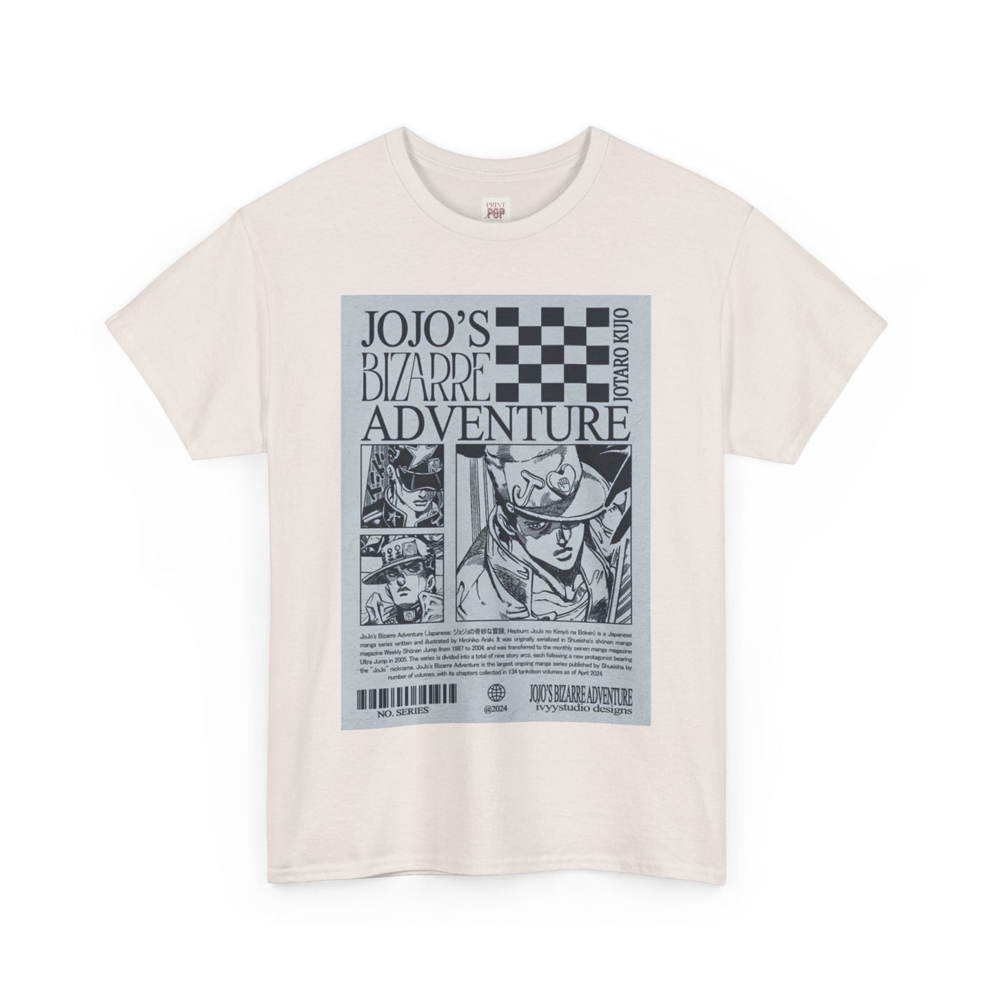 Jojo's Bizarre Adventure Unisex Heavy Cotton Tee - Vibrant and Stylish Design for Otaku Heads