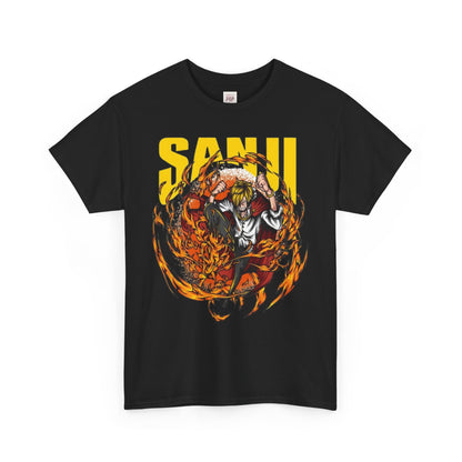 One Piece Sanji Unisex Heavy Cotton Tee - Vibrant and Stylish Design for Otaku Heads