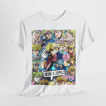 Jojo's Bizarre Adventure Caesar A. Zeppeli Unisex Heavy Cotton Tee - Vibrant and Stylish Design for Otaku Heads