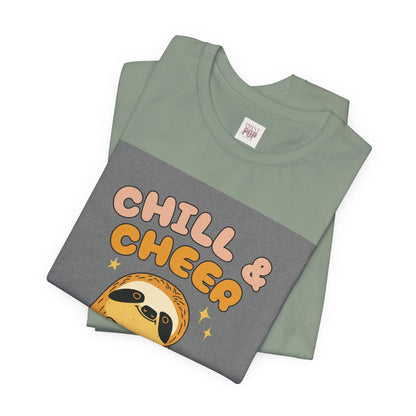 Chill & Cheer Sloth T-Shirt - Unisex Short Sleeve Tee for Relaxed Sundays