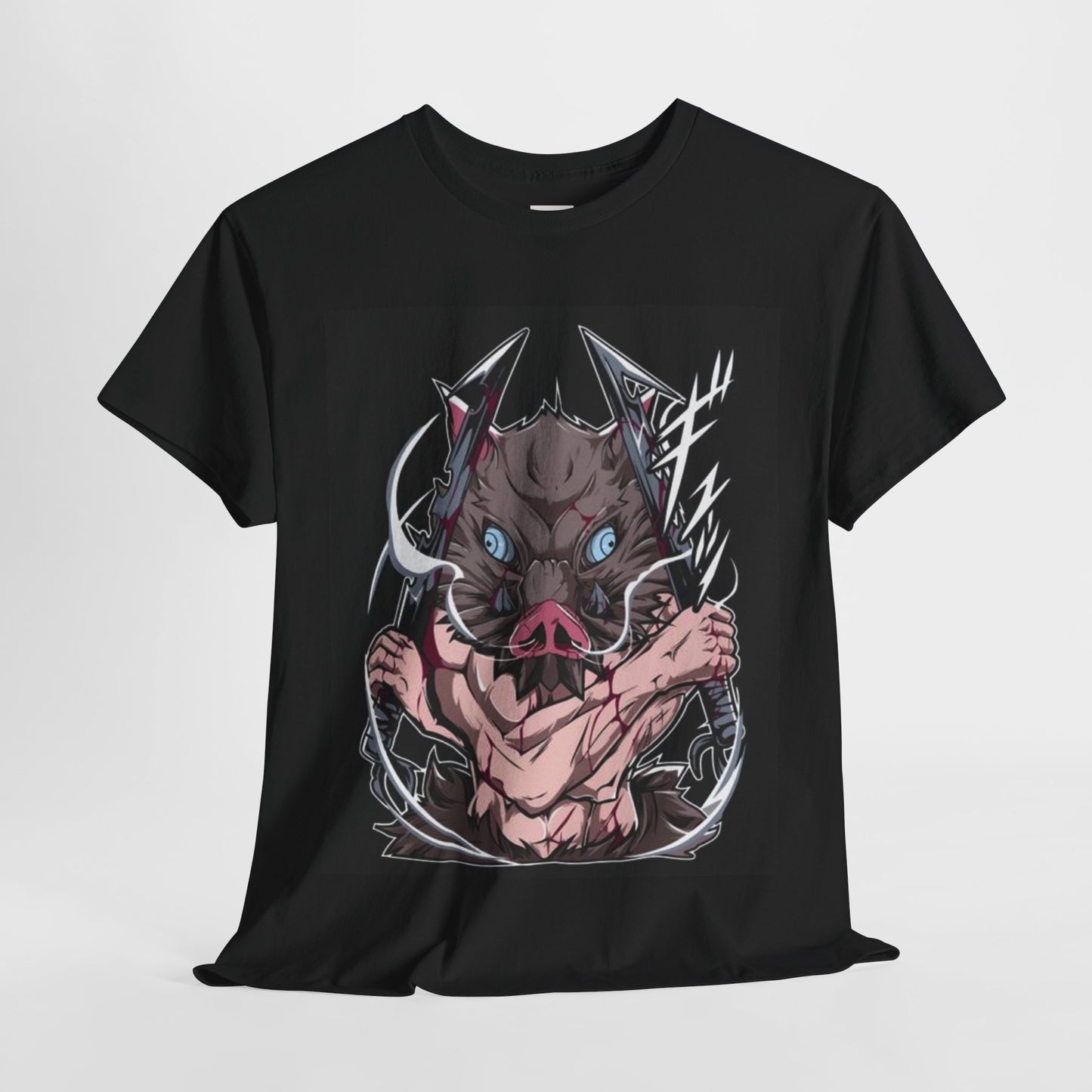 Demon Slayer Inosuke Hashibira Unisex Heavy Cotton Tee - Vibrant and Stylish Design for Otaku Heads