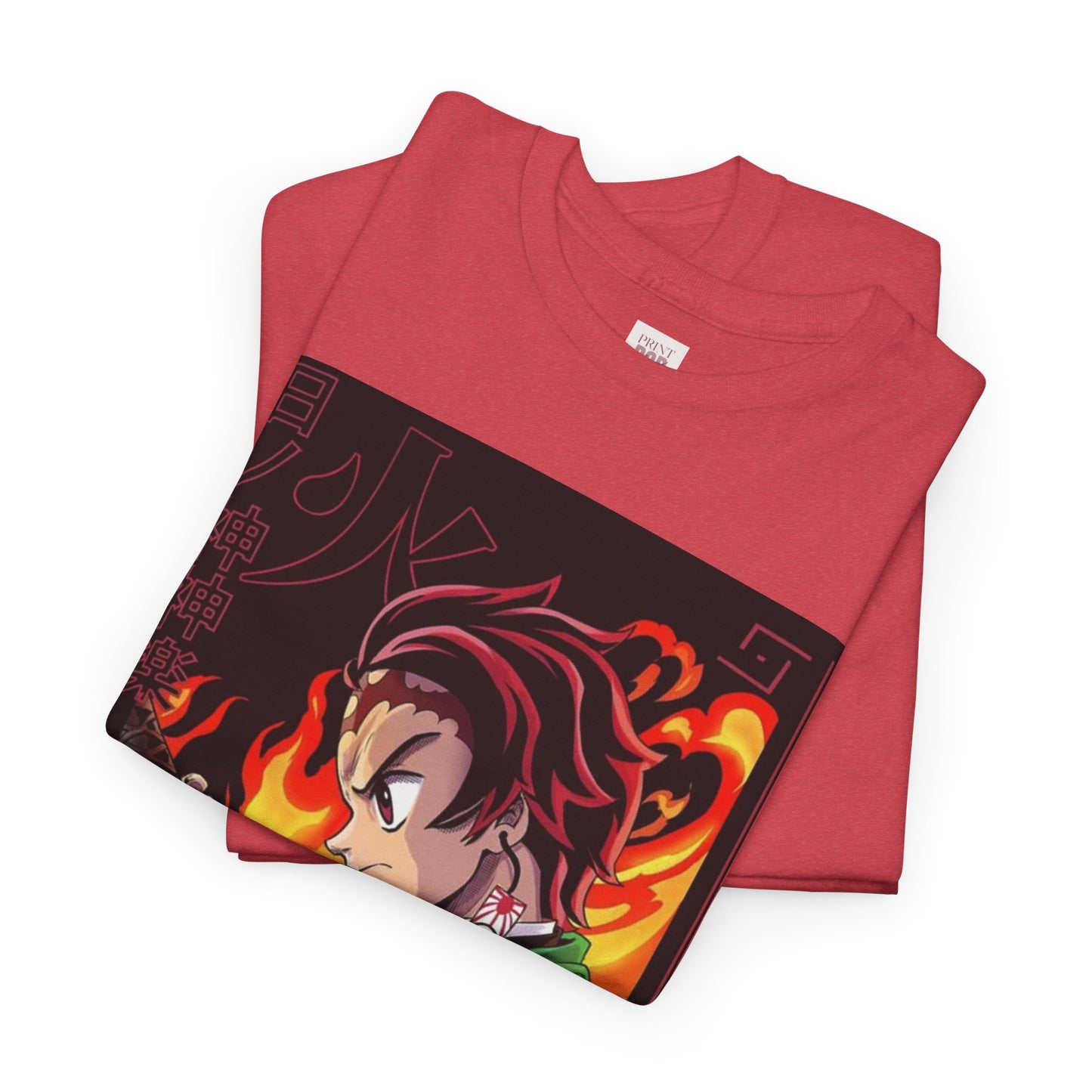 Demon Slayer Kamado Tanjiro Unisex Heavy Cotton Tee - Vibrant and Stylish Design for Otaku Heads