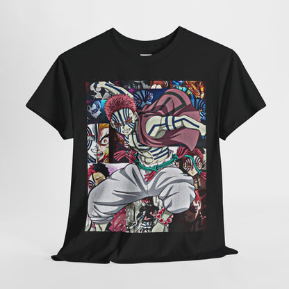 Demon Slayer Akaza Unisex Heavy Cotton Tee - Vibrant and Stylish Design for Otaku Heads