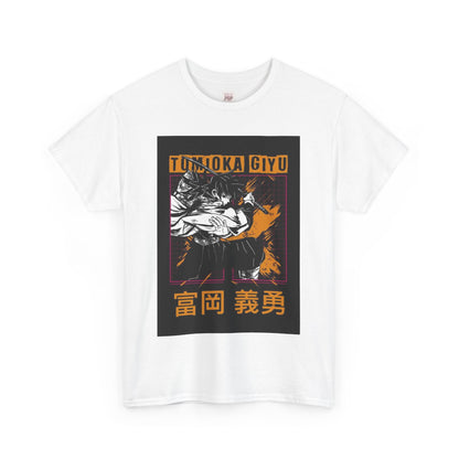 Demon Slayer Giyu Tomioka Unisex Heavy Cotton Tee - Vibrant and Stylish Design for Otaku Heads