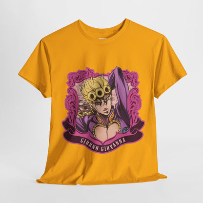 Jojo's Bizarre Adventure Giorno Giovanna Unisex Heavy Cotton Tee - Vibrant and Stylish Design for Otaku Heads