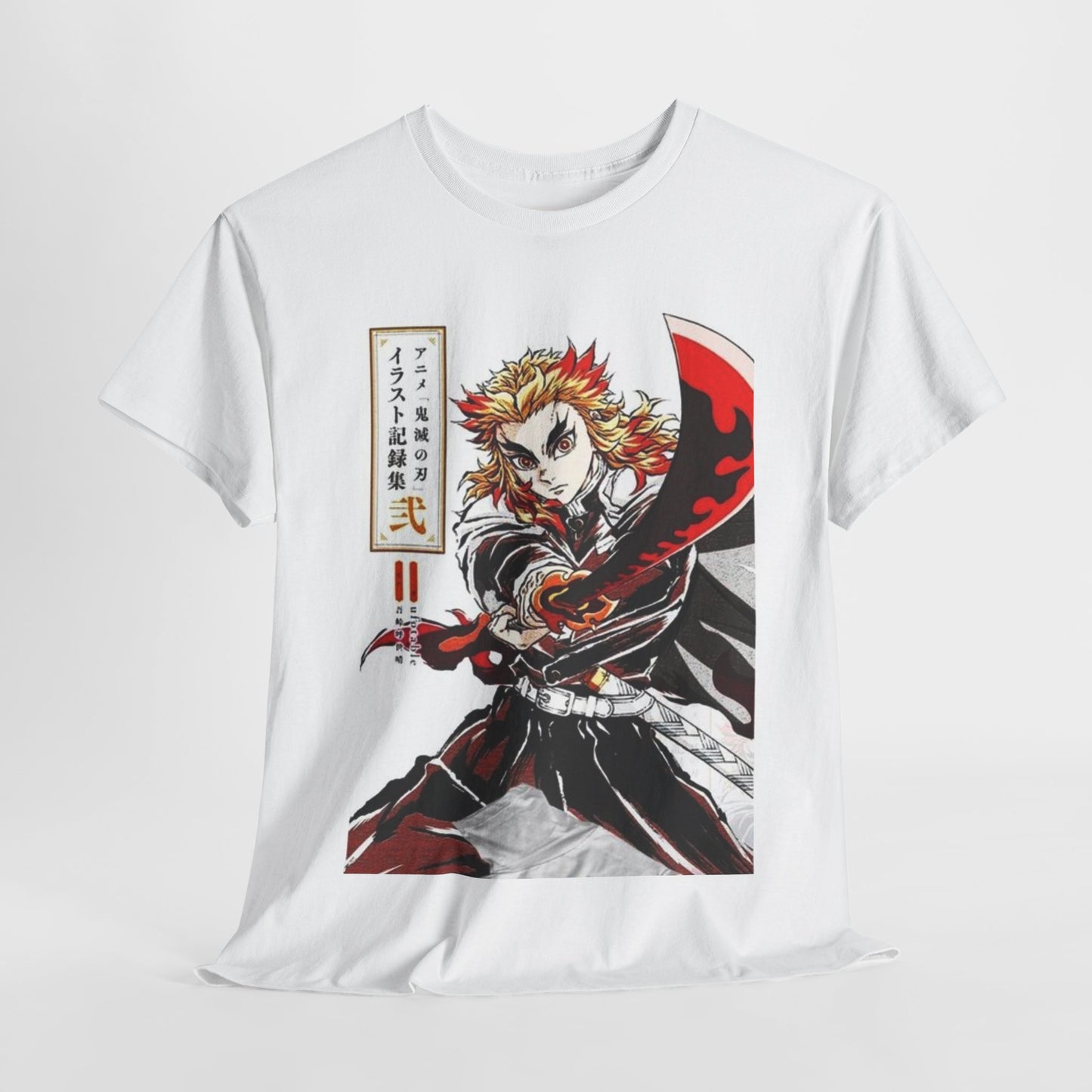 Demon Slayer Kyōjurō Rengoku Unisex Heavy Cotton Tee - Vibrant and Stylish Design for Otaku Heads