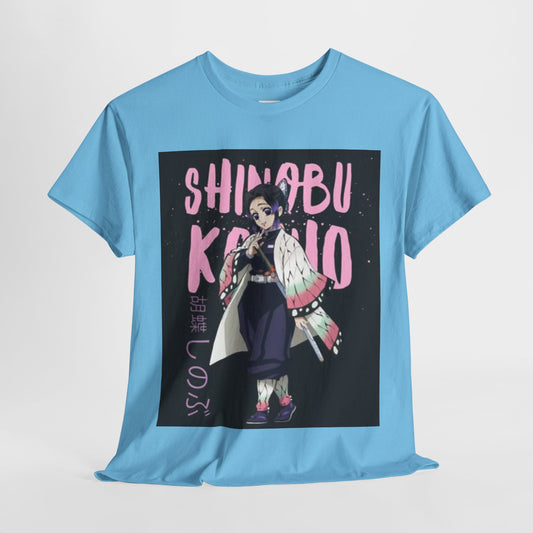 Demon Slayer Kocho Shinobu Unisex Heavy Cotton Tee - Vibrant and Stylish Design for Otaku Heads