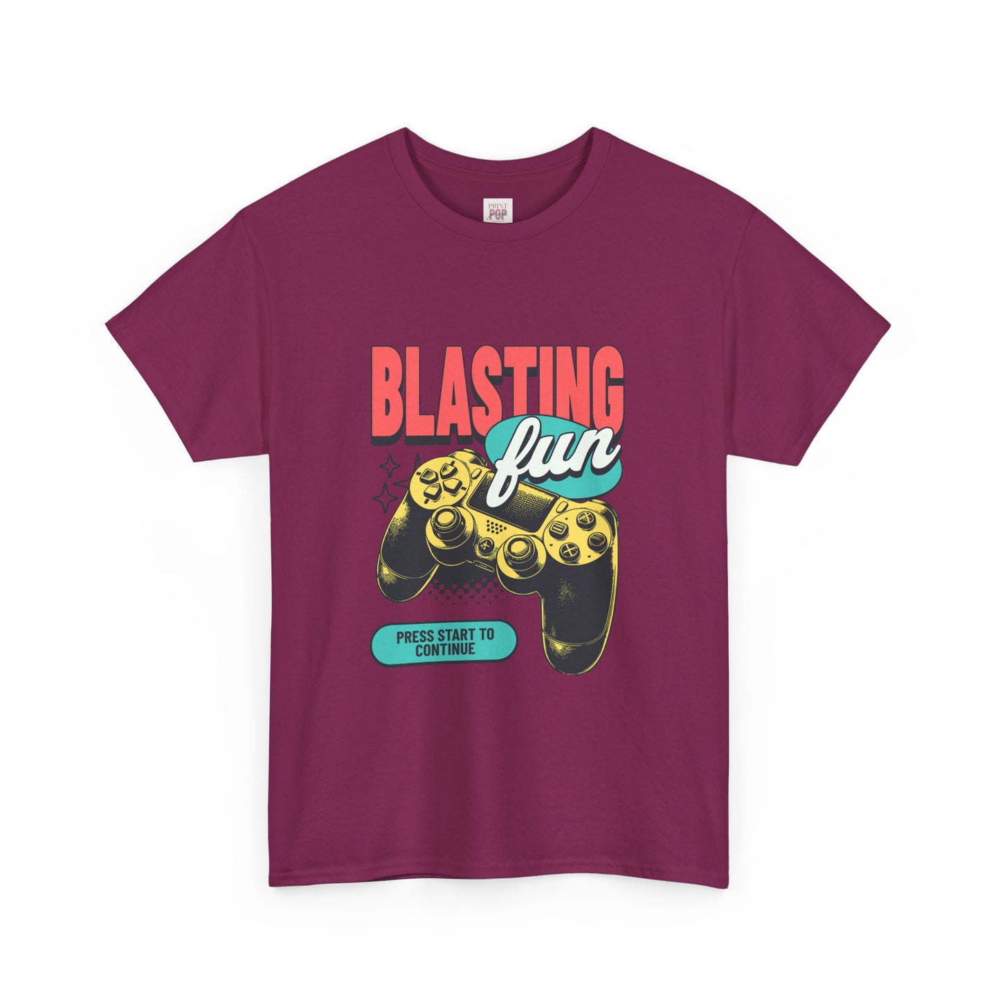 Blasting Fun Gaming Tee - Retro Controller Graphic Cotton T-Shirt