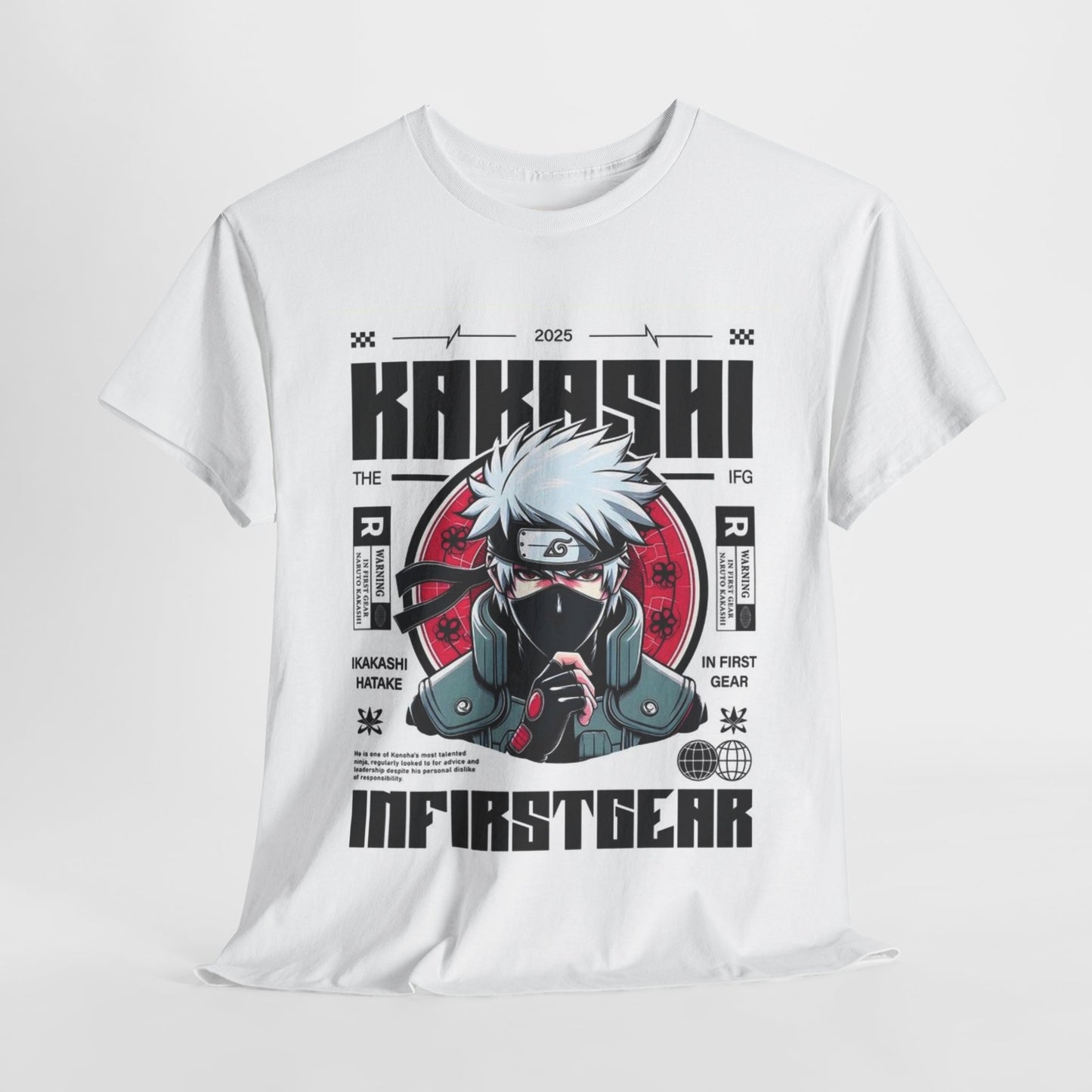 Naruto Shippuden Kakashi Unisex Heavy Cotton Tee - Vibrant and Stylish Design for Otaku Heads