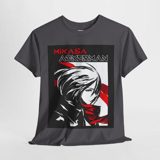 Attack On Titan Mikasa Ackerman Unisex Heavy Cotton Tee - Vibrant and Stylish Design for Otaku Heads