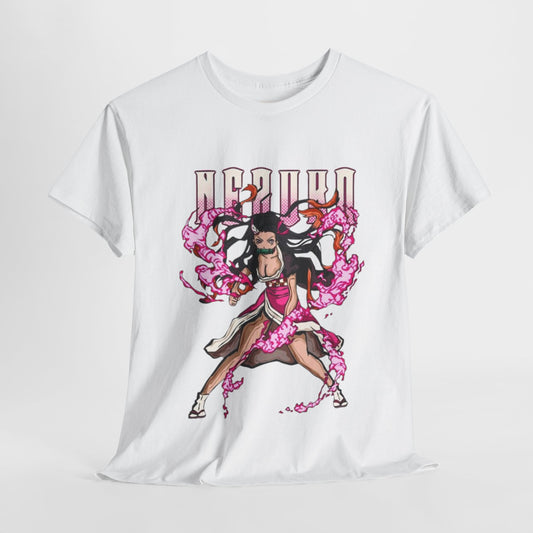 Demon Slayer Nezuko Kamado Unisex Heavy Cotton Tee - Vibrant and Stylish Design for Otaku Heads