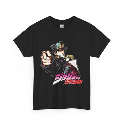 Jojo's Bizarre Adventure Jotaro Kujo Unisex Heavy Cotton Tee - Vibrant and Stylish Design for Otaku Heads