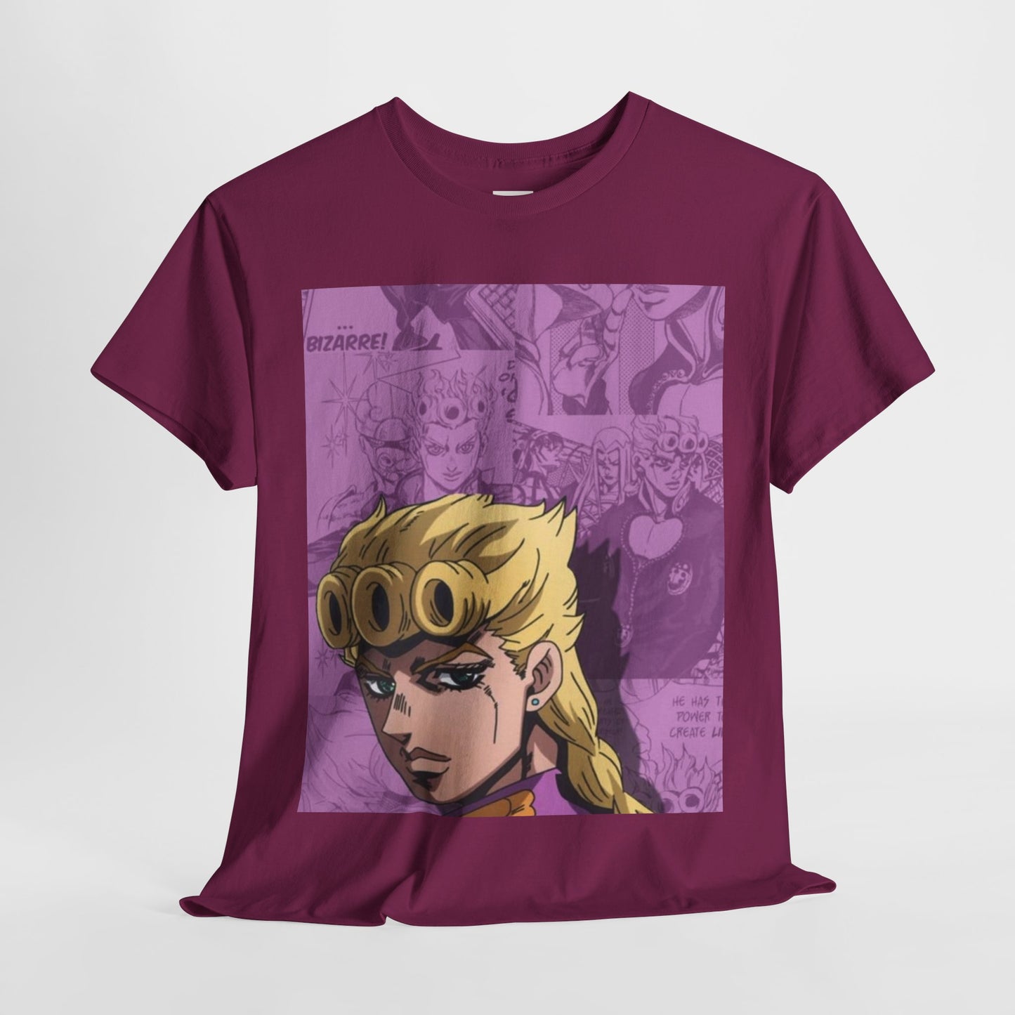 Jojo's Bizarre Adventure Giorno Giovanna Unisex Heavy Cotton Tee - Vibrant and Stylish Design for Otaku Heads