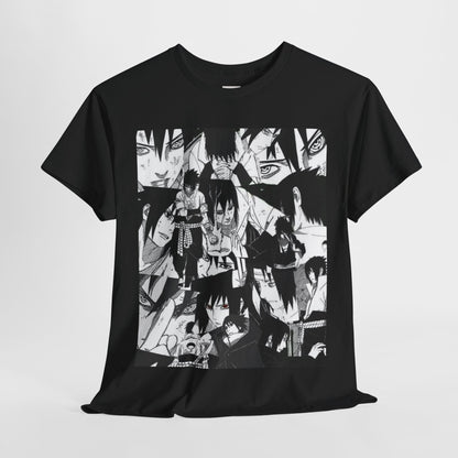 Naruto Shippuden Uchiha Sasuke Unisex Heavy Cotton Tee - Vibrant and Stylish Design for Otaku Heads