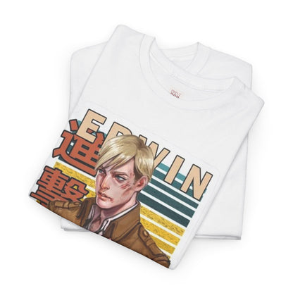 Attack On Titan Erwin Smith Unisex Heavy Cotton Tee - Vibrant and Stylish Design for Otaku Heads