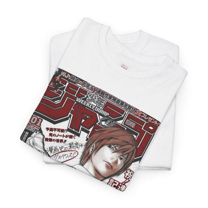 Death Note Light Yagami Unisex Heavy Cotton Tee - Vibrant and Stylish Design for Otaku Heads