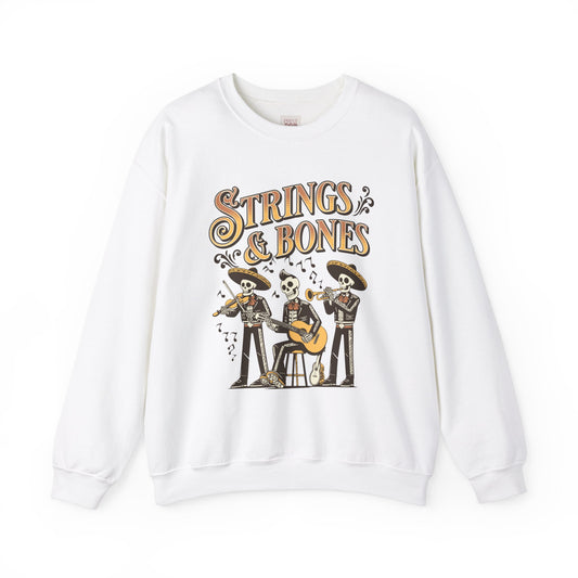 Festive Strings & Bones Quoted Crewneck Unisex Heavy Blend Premium and Comfortable Sweatshirt