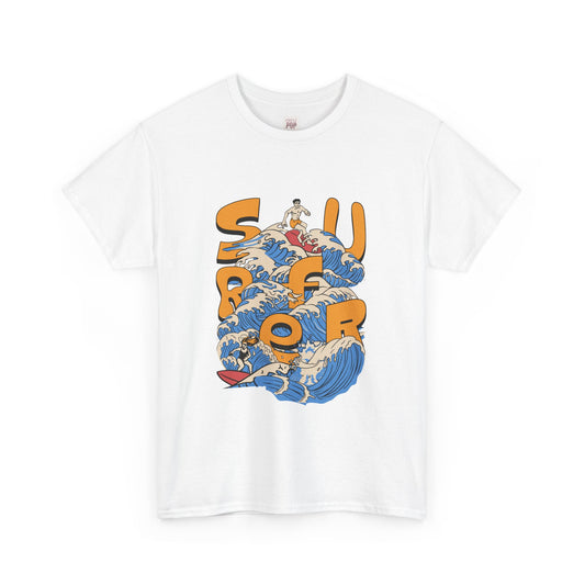 Surf Vibes Unisex Heavy Cotton Tee - Perfect for Beach Lovers