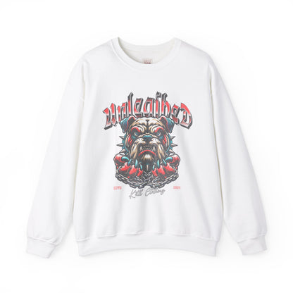 Unleashed Heavy Blend Crewneck Sweatshirt - Bold Graphic Design for Casual Comfort