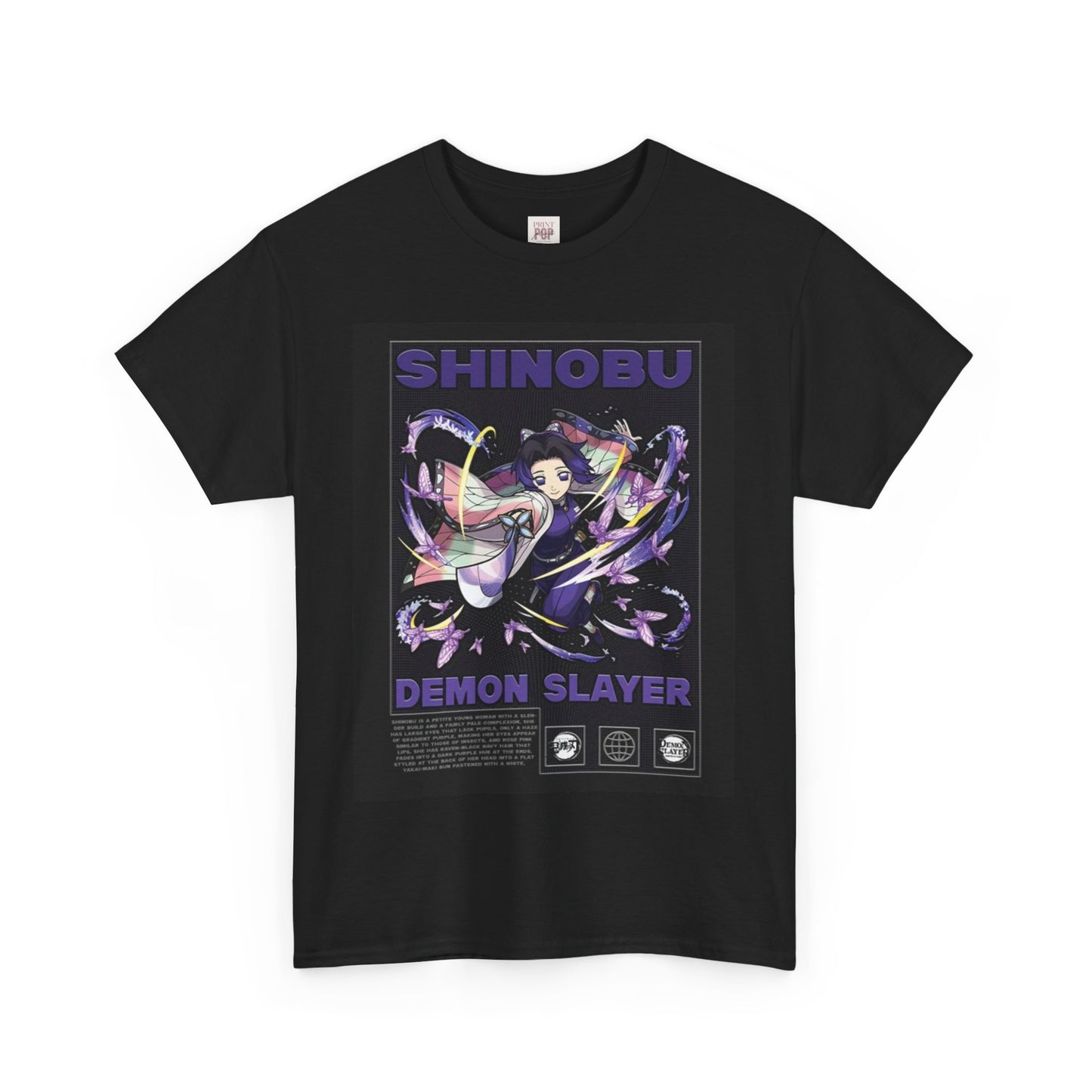 Demon Slayer Kocho Shinobu Unisex Heavy Cotton Tee - Vibrant and Stylish Design for Otaku Heads