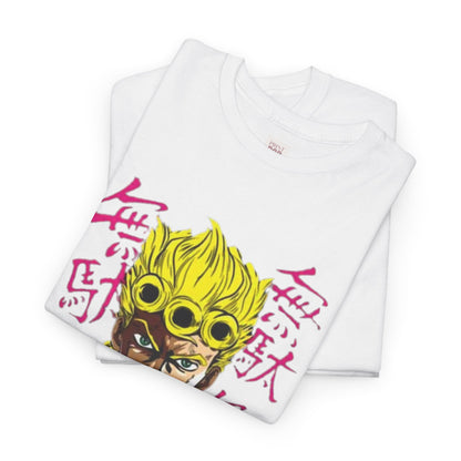 Jojo's Bizarre Adventure Giorno Giovanna Unisex Heavy Cotton Tee - Vibrant and Stylish Design for Otaku Heads