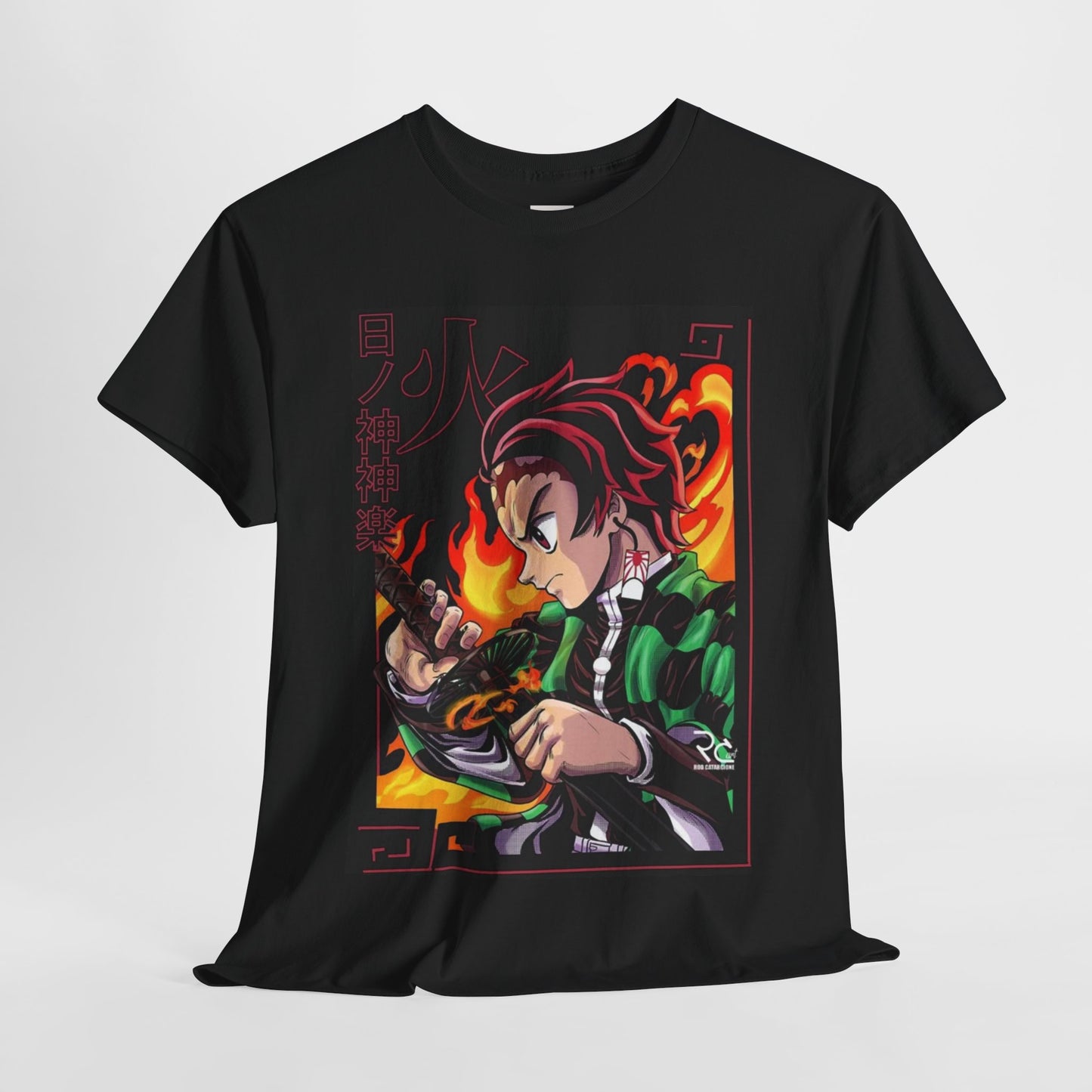 Demon Slayer Kamado Tanjiro Unisex Heavy Cotton Tee - Vibrant and Stylish Design for Otaku Heads