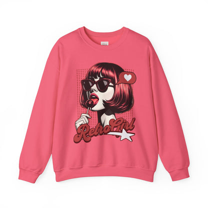 Retro Girl Graphic Unisex Heavy Blend Premium, Stylish and Comfortable Sweatshirt