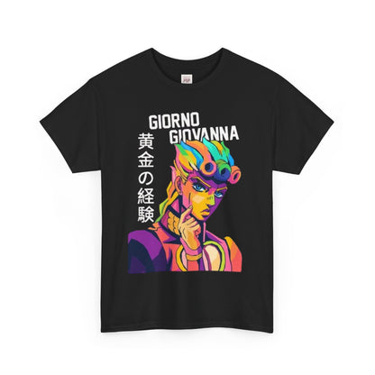 Jojo's Bizarre Adventure Giorno Giovanna Unisex Heavy Cotton Tee - Vibrant and Stylish Design for Otaku Heads