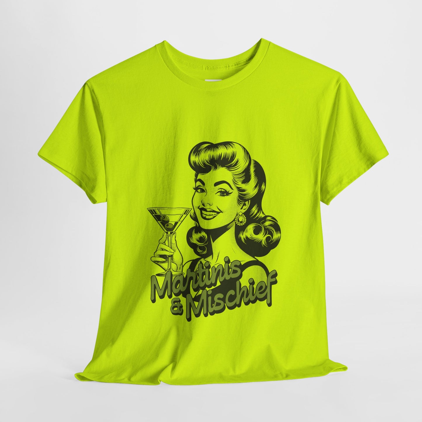 Martinis & Mischief Unisex Heavy Cotton Tee - Fun Retro Graphic T-Shirt