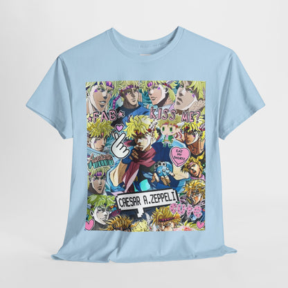 Jojo's Bizarre Adventure Caesar A. Zeppeli Unisex Heavy Cotton Tee - Vibrant and Stylish Design for Otaku Heads