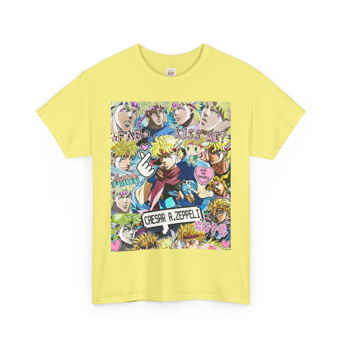 Jojo's Bizarre Adventure Caesar A. Zeppeli Unisex Heavy Cotton Tee - Vibrant and Stylish Design for Otaku Heads