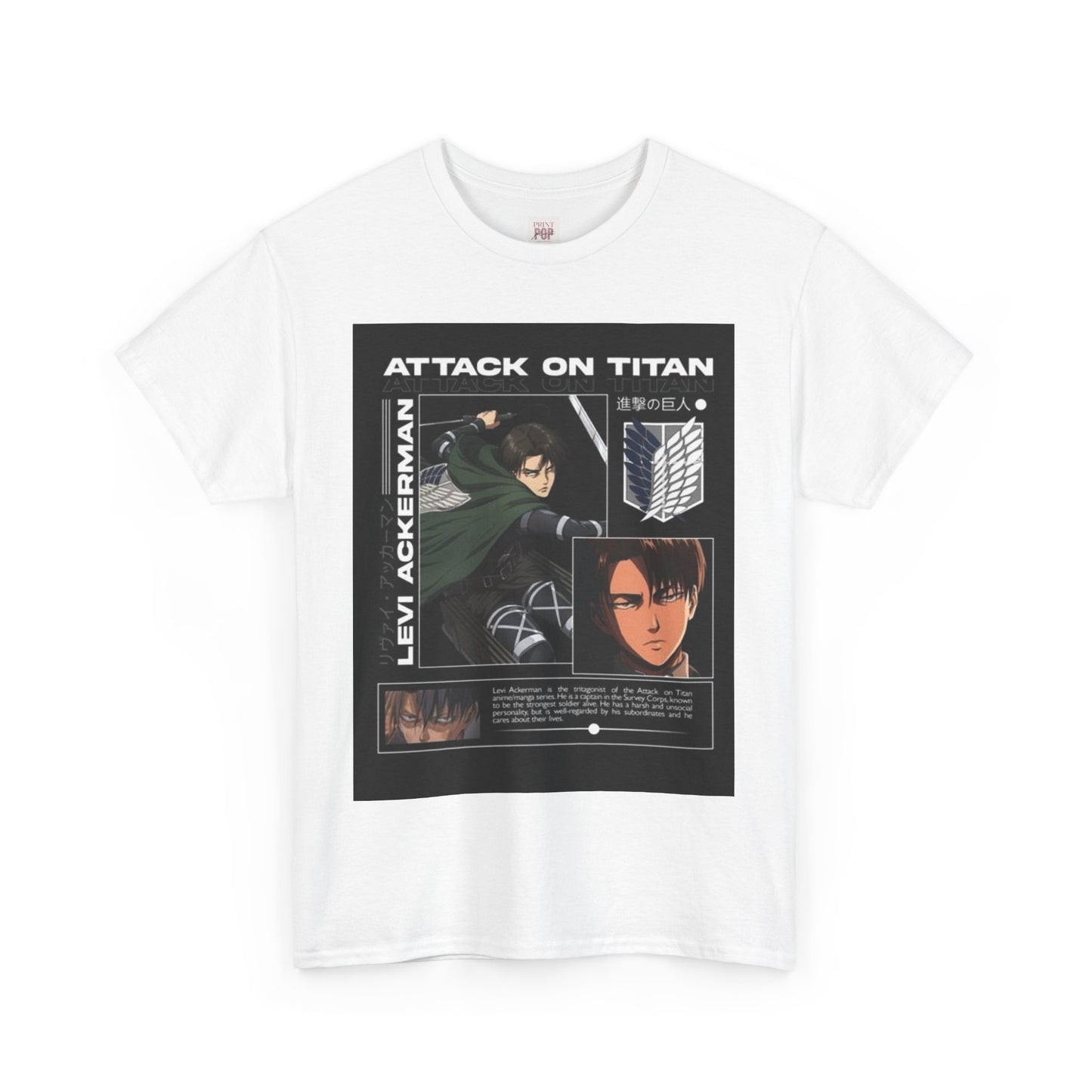 Attack On Titan Levi Ackerman Unisex Heavy Cotton Tee - Vibrant and Stylish Design for Otaku Heads