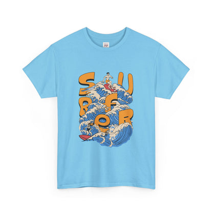 Surf Vibes Unisex Heavy Cotton Tee - Perfect for Beach Lovers