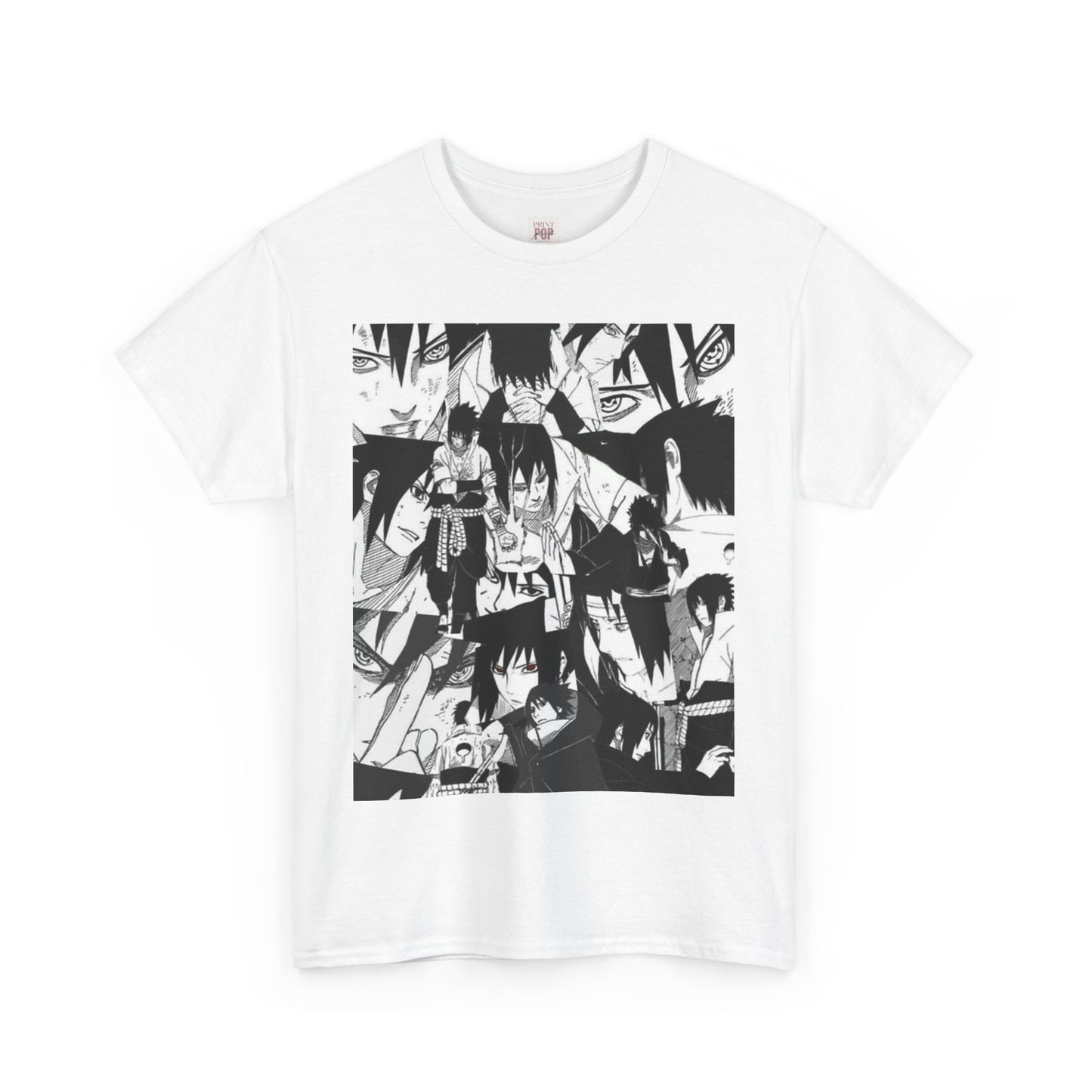 Naruto Shippuden Uchiha Sasuke Unisex Heavy Cotton Tee - Vibrant and Stylish Design for Otaku Heads