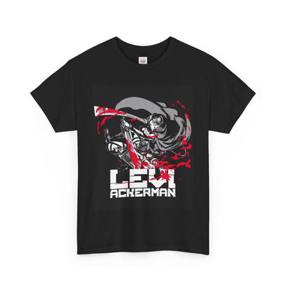 Attack On Titan Levi Ackerman Unisex Heavy Cotton Tee - Vibrant and Stylish Design for Otaku Heads