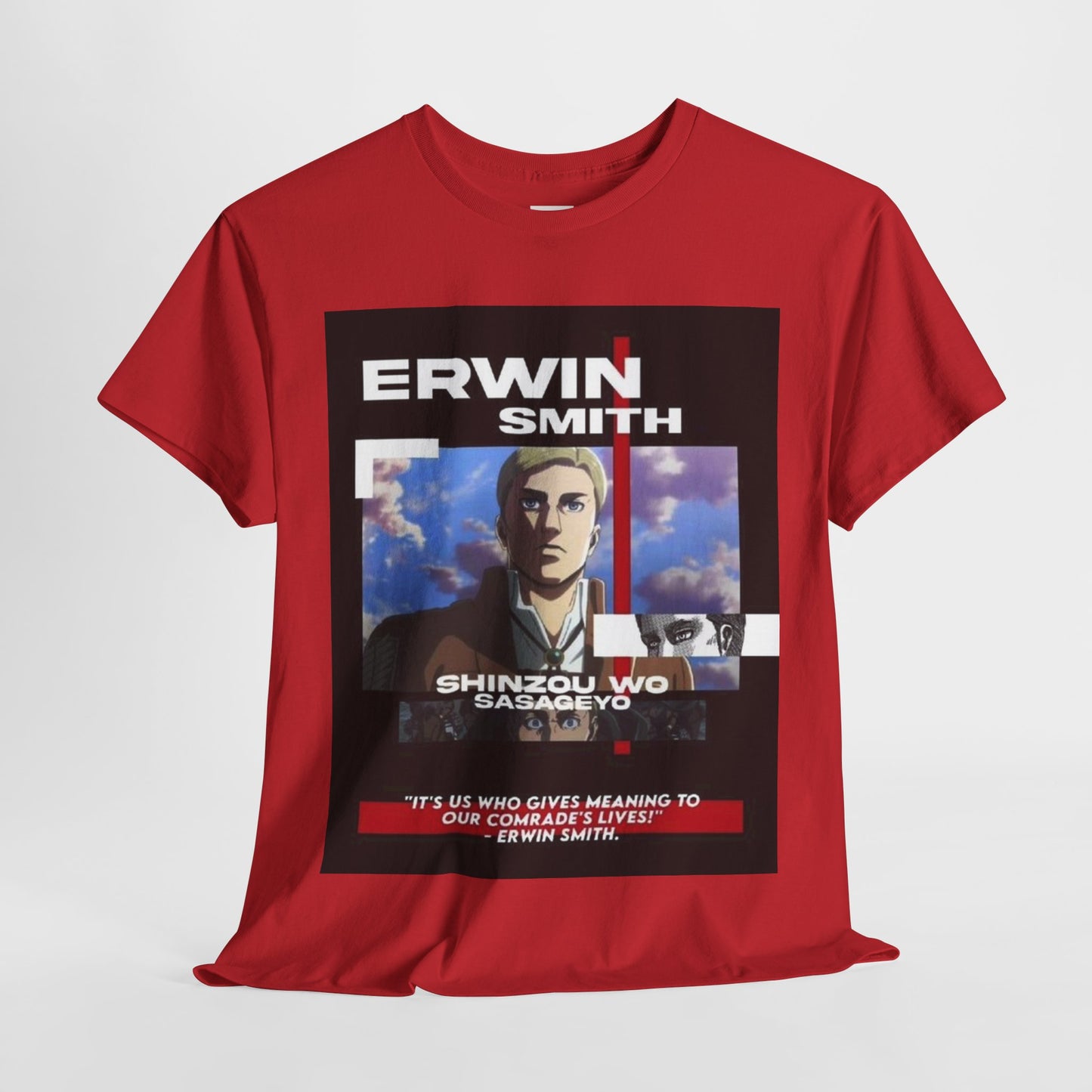 Attack On Titan Erwin Smith Unisex Heavy Cotton Tee - Vibrant and Stylish Design for Otaku Heads