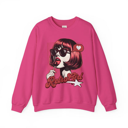 Retro Girl Graphic Unisex Heavy Blend Premium, Stylish and Comfortable Sweatshirt