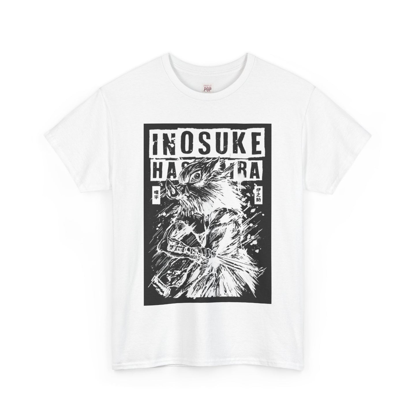 Demon Slayer Inosuke Hashibira Unisex Heavy Cotton Tee - Vibrant and Stylish Design for Otaku Heads