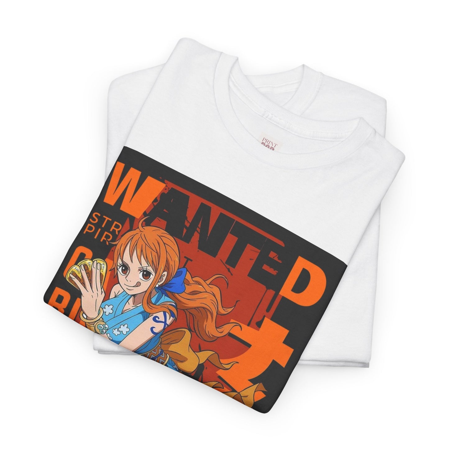 One Piece Nami Unisex Heavy Cotton Tee - Vibrant and Stylish Design for Otaku Heads