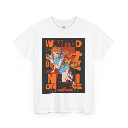 One Piece Nami Unisex Heavy Cotton Tee - Vibrant and Stylish Design for Otaku Heads