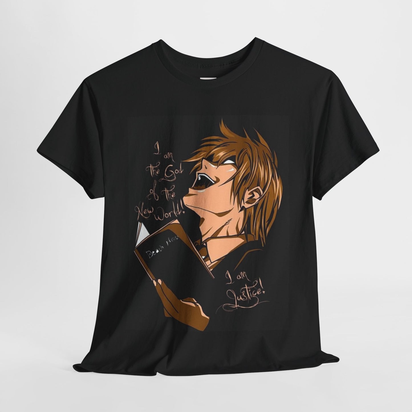 Death Note Light Yagami Unisex Heavy Cotton Tee - Vibrant and Stylish Design for Otaku Heads