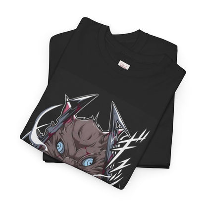 Demon Slayer Inosuke Hashibira Unisex Heavy Cotton Tee - Vibrant and Stylish Design for Otaku Heads