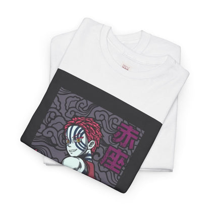 Demon Slayer Akaza Unisex Heavy Cotton Tee - Vibrant and Stylish Design for Otaku Heads