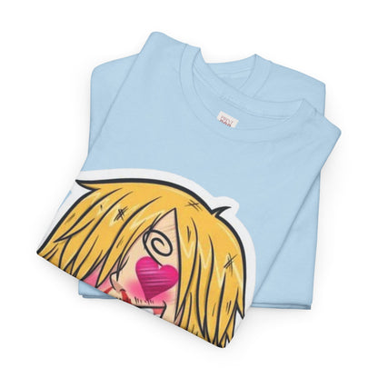 One Piece Sanji Unisex Heavy Cotton Tee - Vibrant and Stylish Design for Otaku Heads