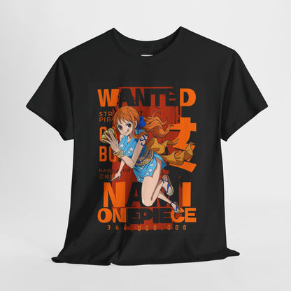 One Piece Nami Unisex Heavy Cotton Tee - Vibrant and Stylish Design for Otaku Heads