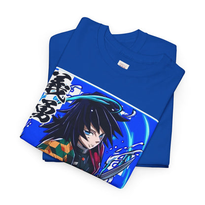 Demon Slayer Giyu Tomioka Unisex Heavy Cotton Tee - Vibrant and Stylish Design for Otaku Heads