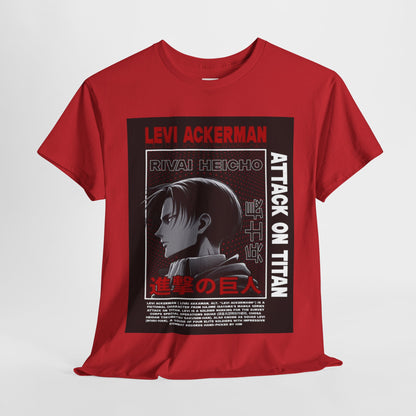 Attack On Titan Levi Ackerman Unisex Heavy Cotton Tee - Vibrant and Stylish Design for Otaku Heads