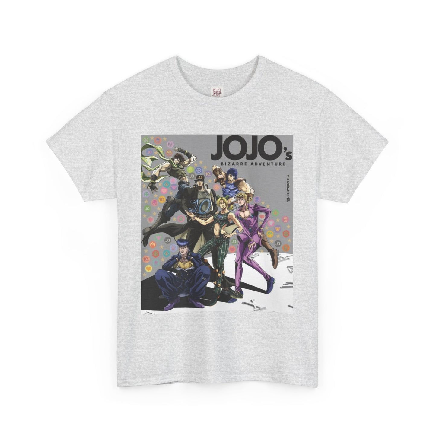 Jojo's Bizarre Adventure Unisex Heavy Cotton Tee - Vibrant and Stylish Design for Otaku Heads