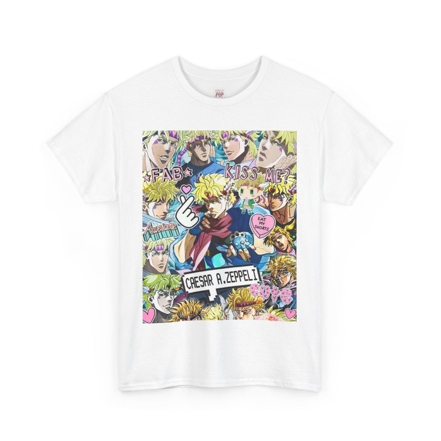 Jojo's Bizarre Adventure Caesar A. Zeppeli Unisex Heavy Cotton Tee - Vibrant and Stylish Design for Otaku Heads