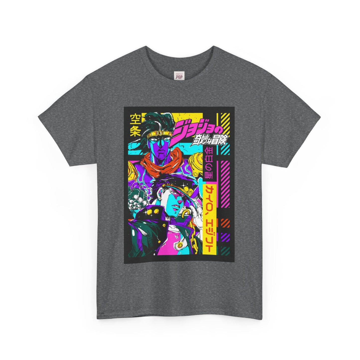 Jojo's Bizarre Adventure Unisex Heavy Cotton Tee - Vibrant and Stylish Design for Otaku Heads